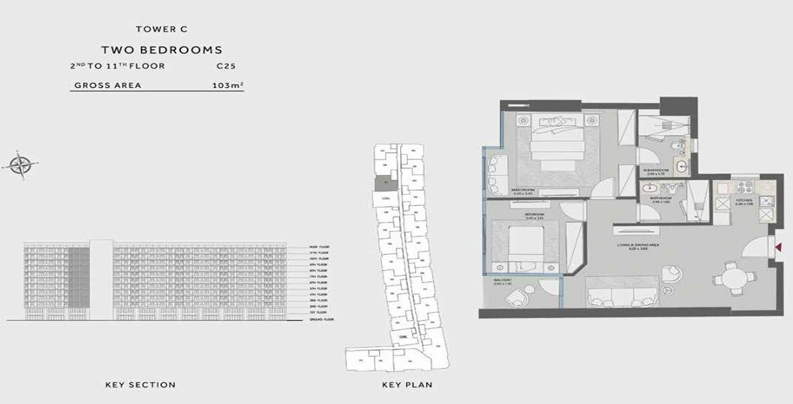 Floor plan for apartment at Marriott Residences Heliopolis