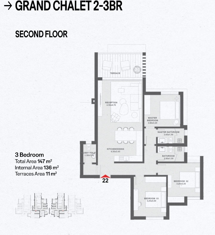 Floor plan for chalet at Geo The Med