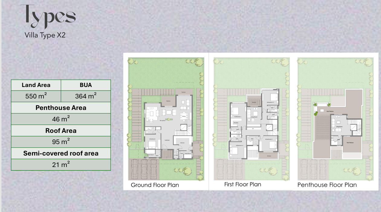 Floor plan for villa at Badya