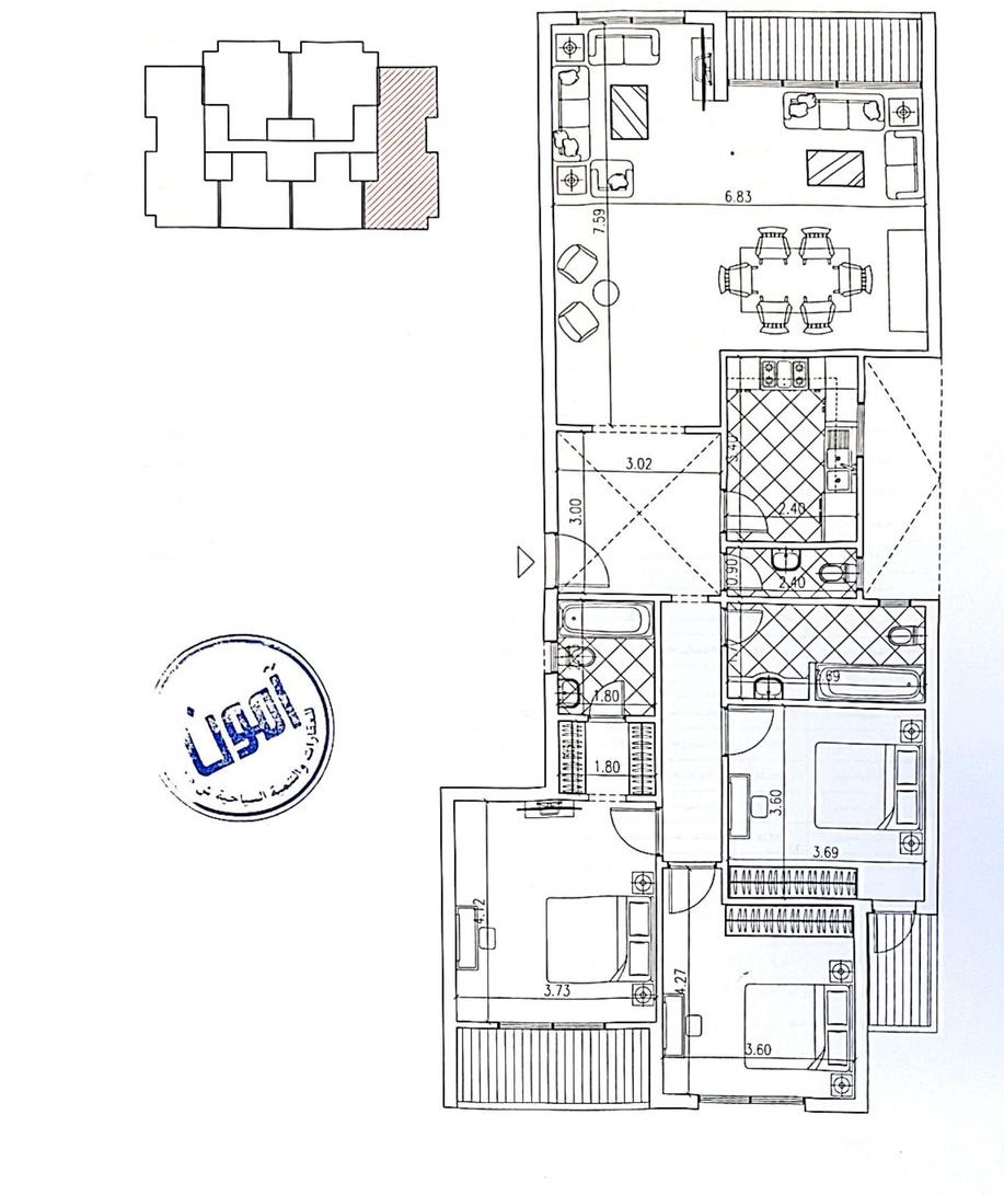 Floor plan for apartment at Midtown Sky