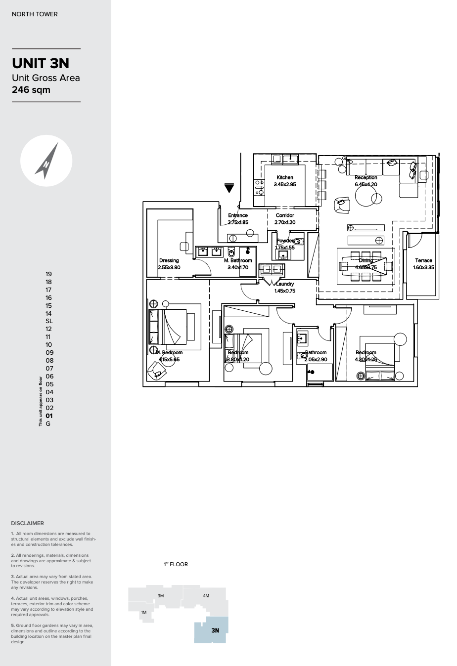 Floor plan for apartment at AEON Towers