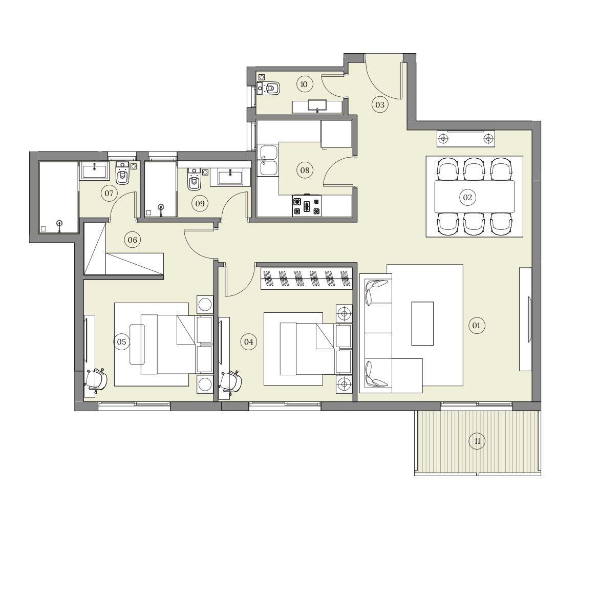 Floor plan for apartment at HAPTown