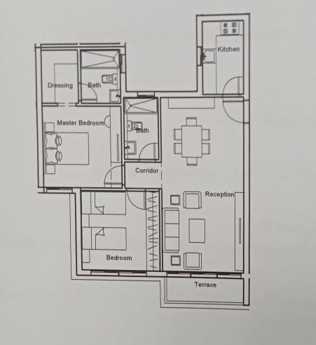Floor plan for apartment at Bluetree