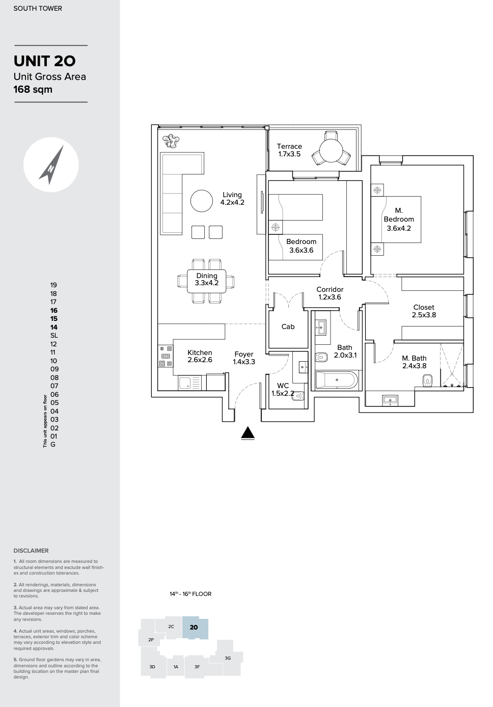 Floor plan for apartment at AEON Towers