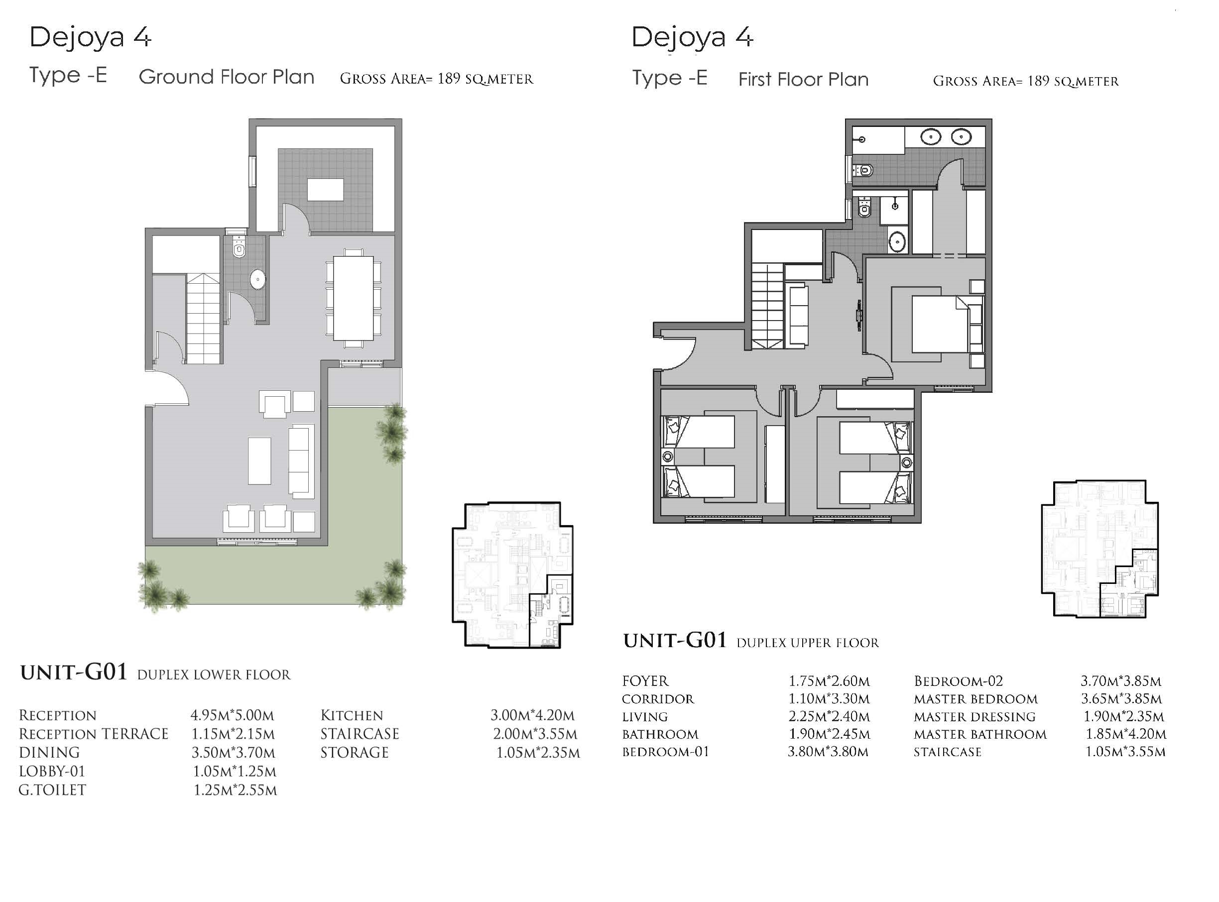Floor plan for duplex at De Joya 4