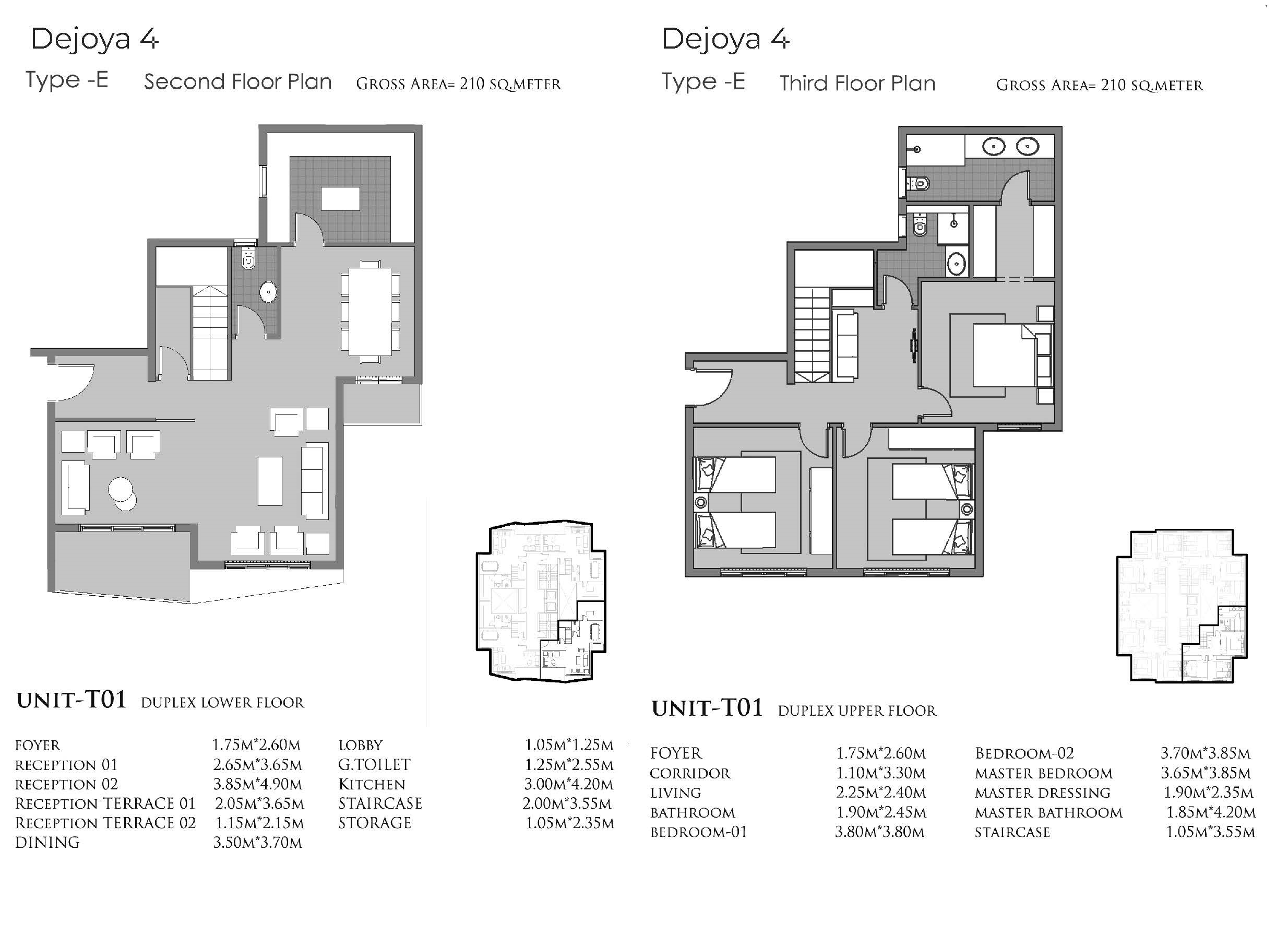 Floor plan for duplex at De Joya 4