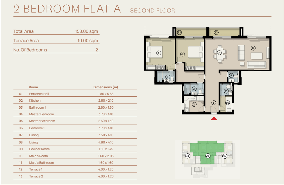 Floor plan for apartment at Silversands