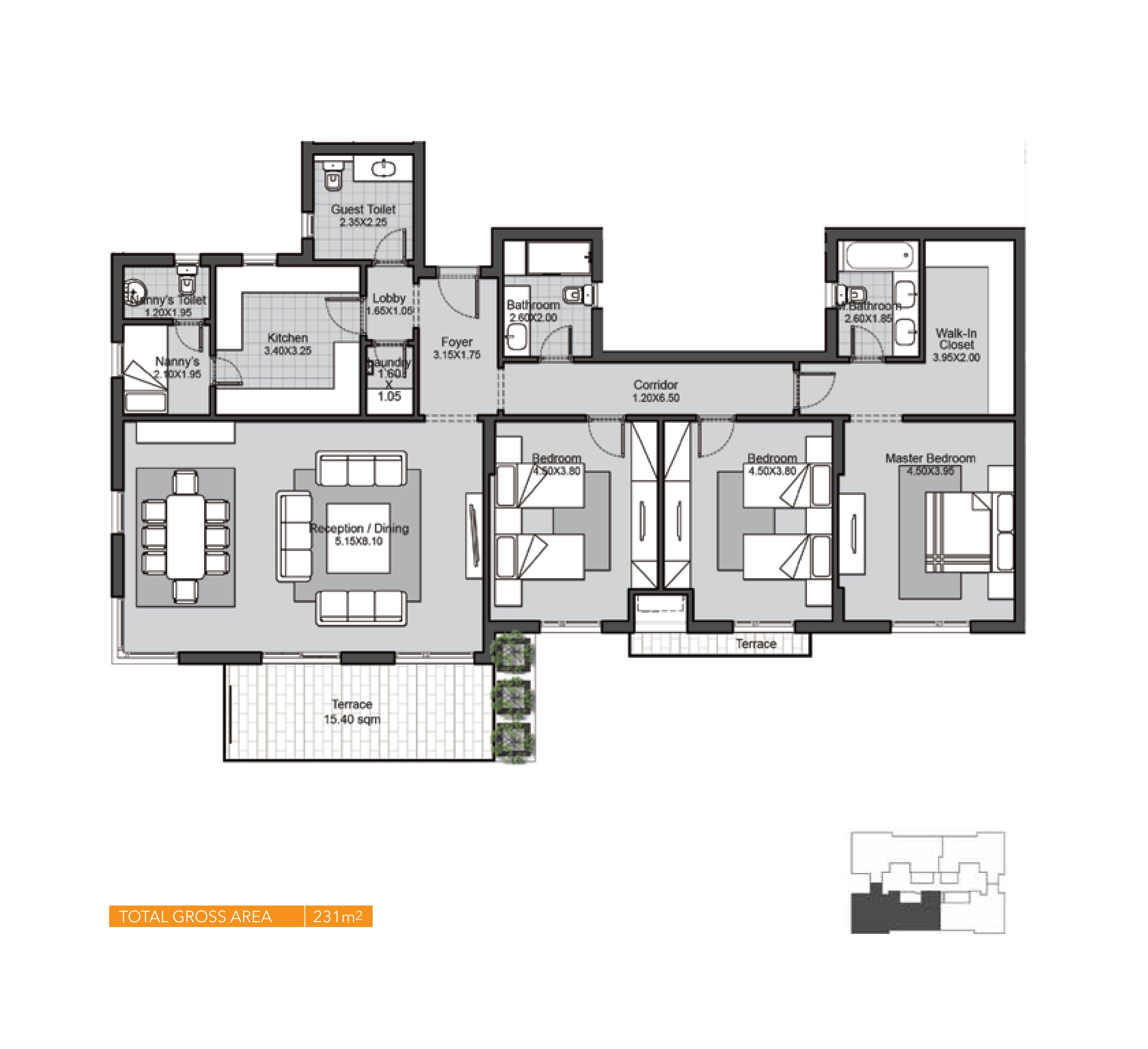 Floor plan for apartment at Eastown Residence