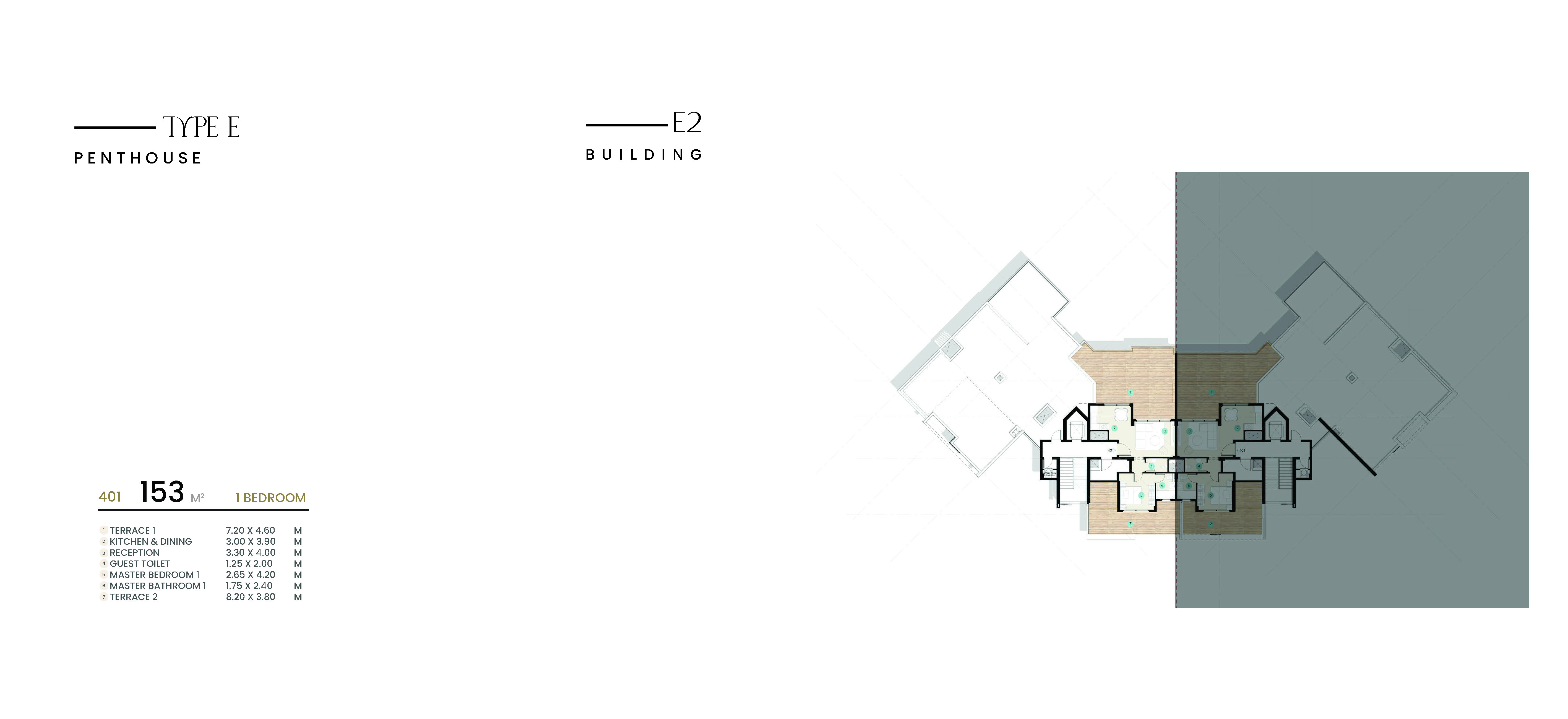 Floor plan for penthouse at Azha North Coast