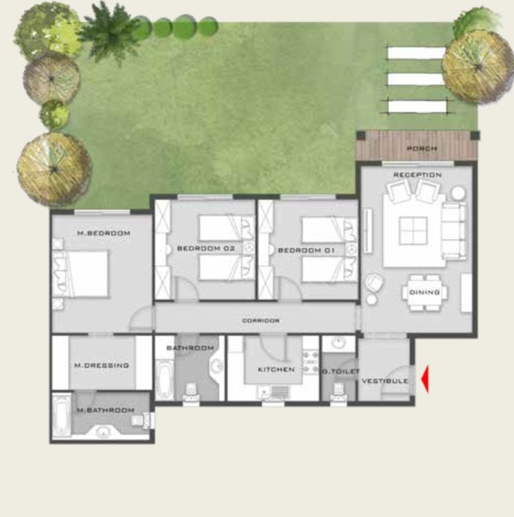 Floor plan for apartment at Aliva Mountain View Mostakbal City