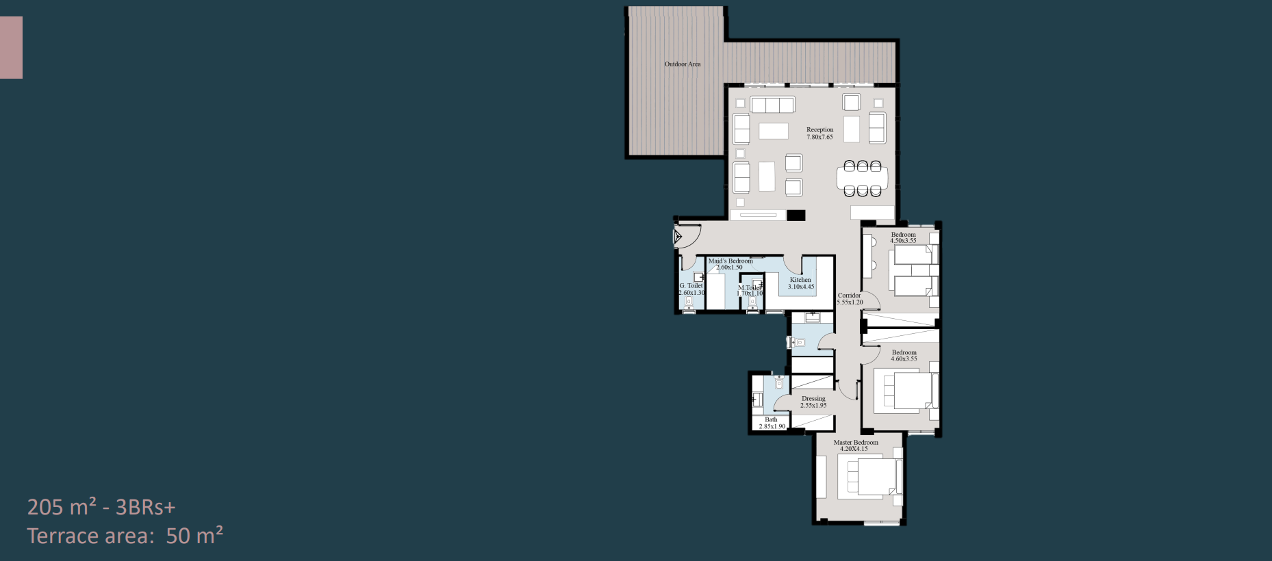 Floor plan for penthouse at Acasa Mia
