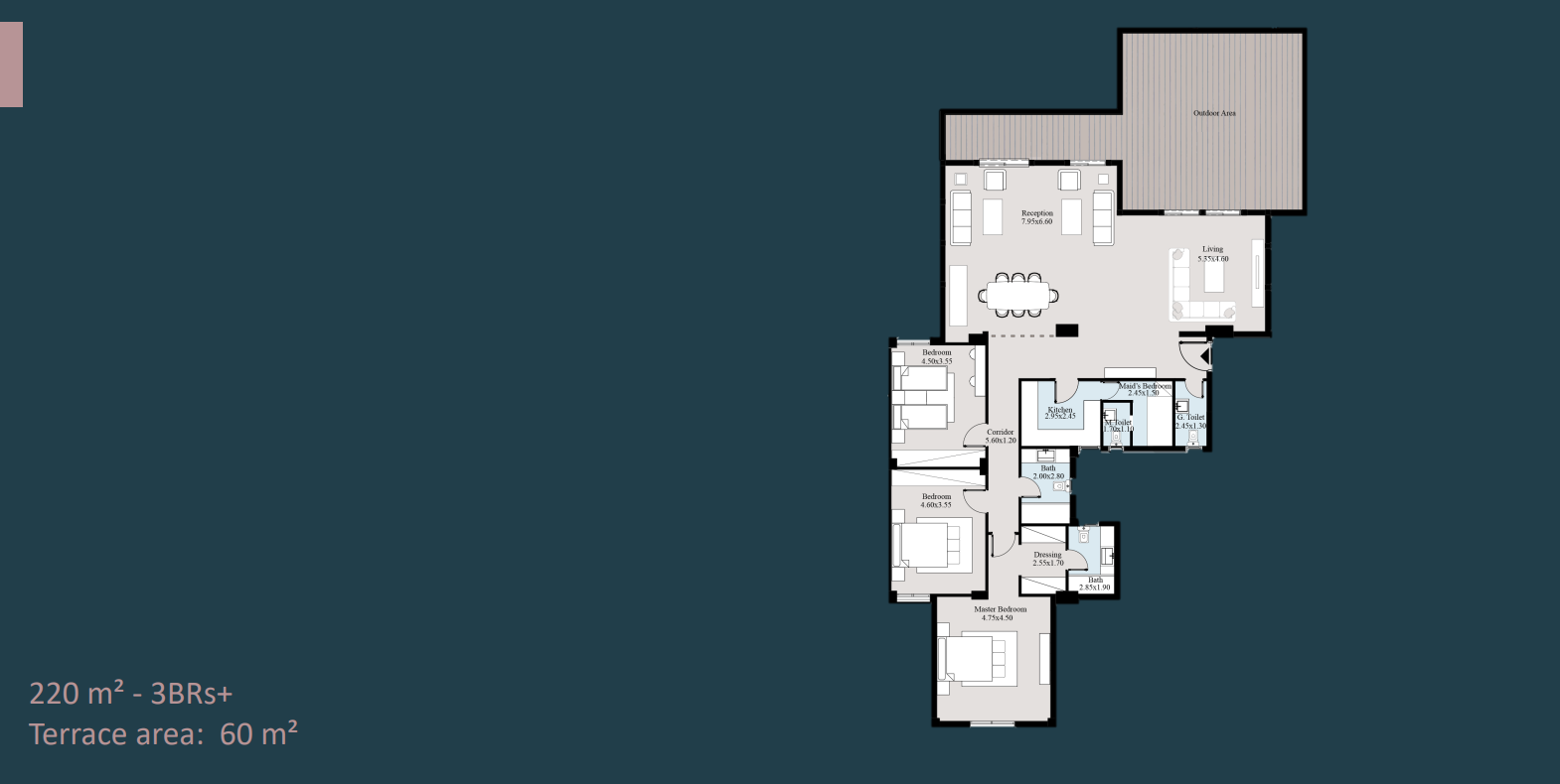 Floor plan for penthouse at Acasa Mia