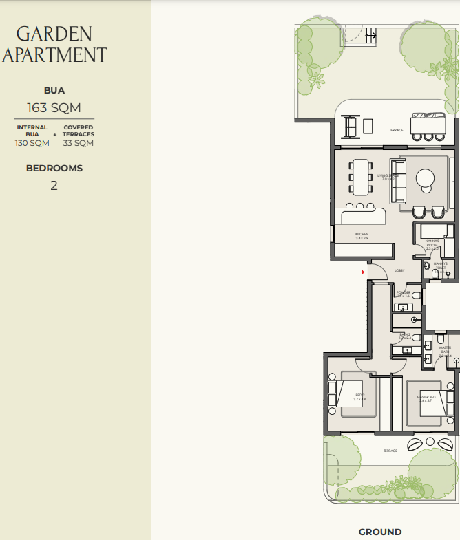 Floor plan for apartment at Crescent Walk