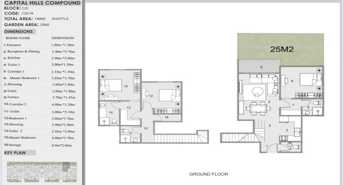 Floor plan for duplex at La Colina East