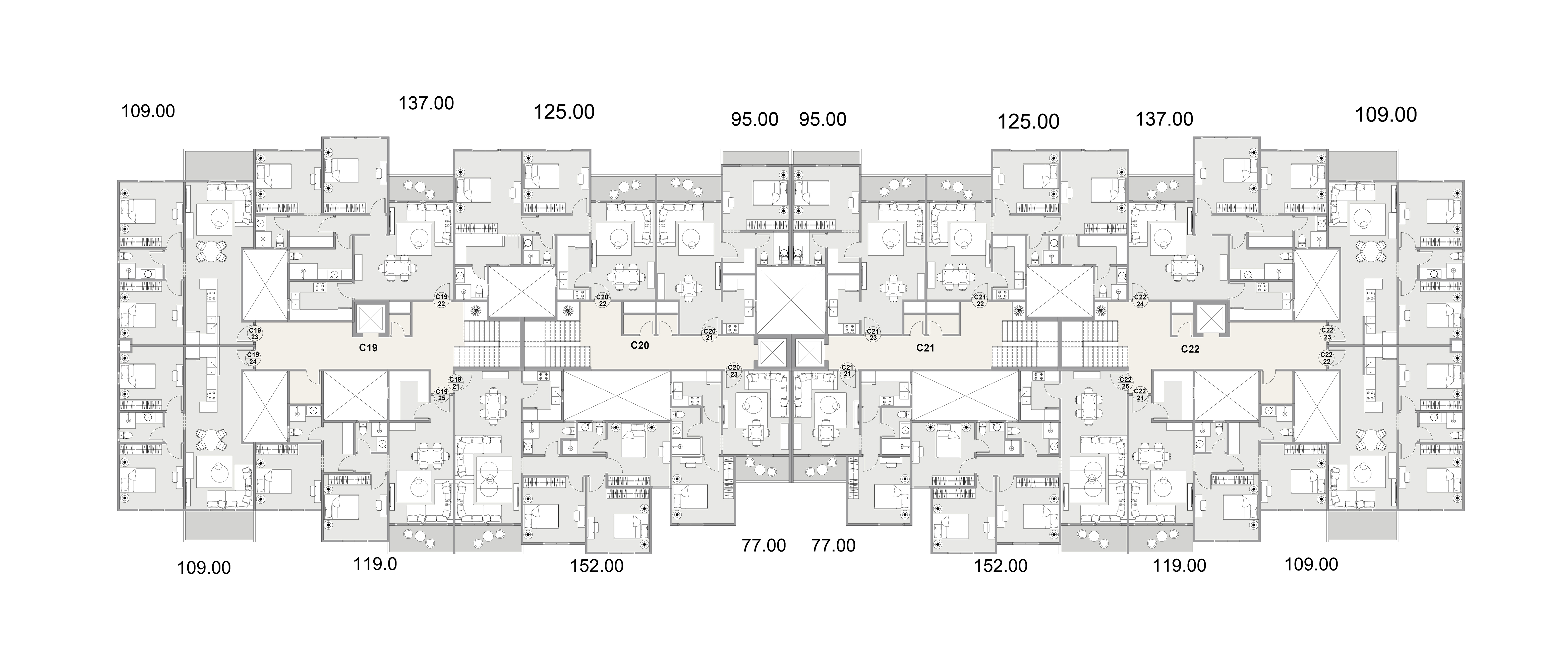 Floor plan for apartment at La Colina East