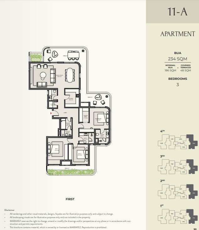 Floor plan for apartment at Crescent Walk