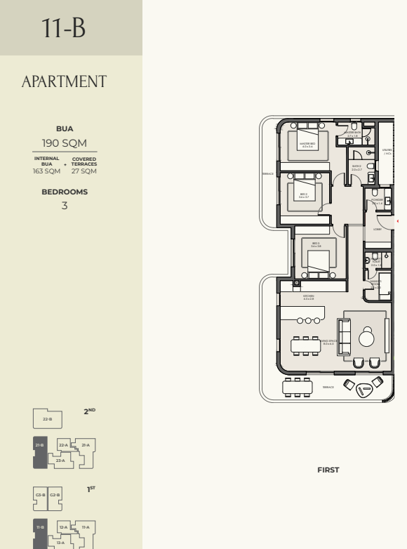 Floor plan for apartment at Crescent Walk