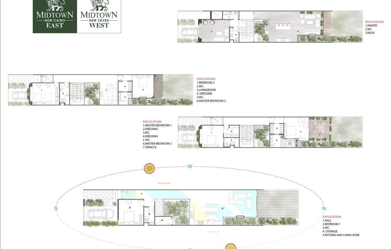 Floor plan for townhouse at Midtown New Zayed West