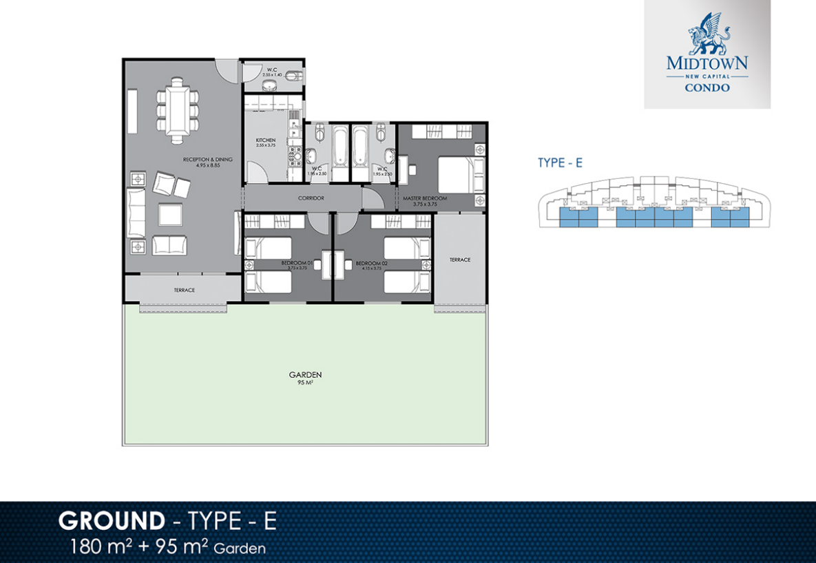 Floor plan for apartment at Midtown condo