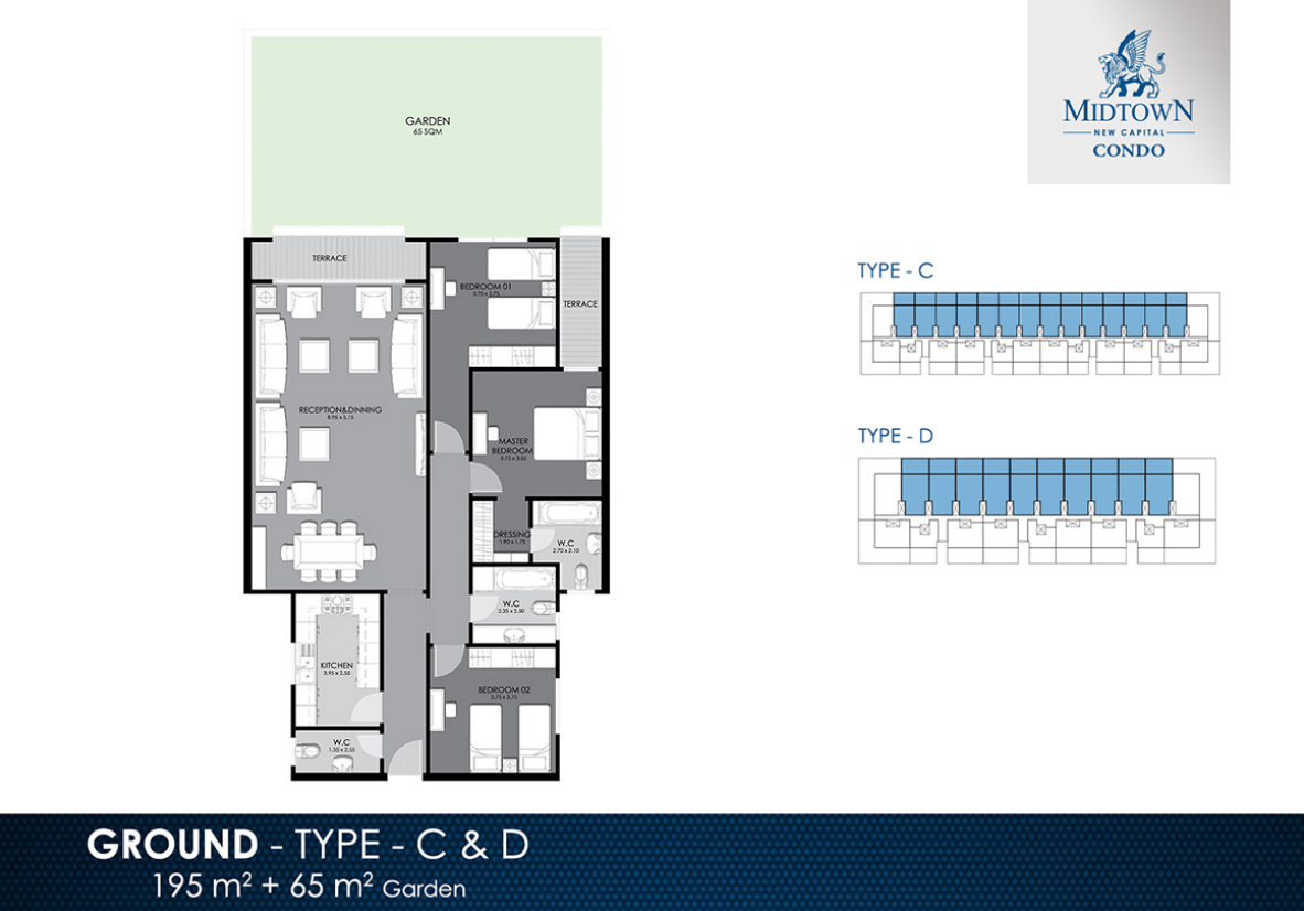 Floor plan for apartment at Midtown condo