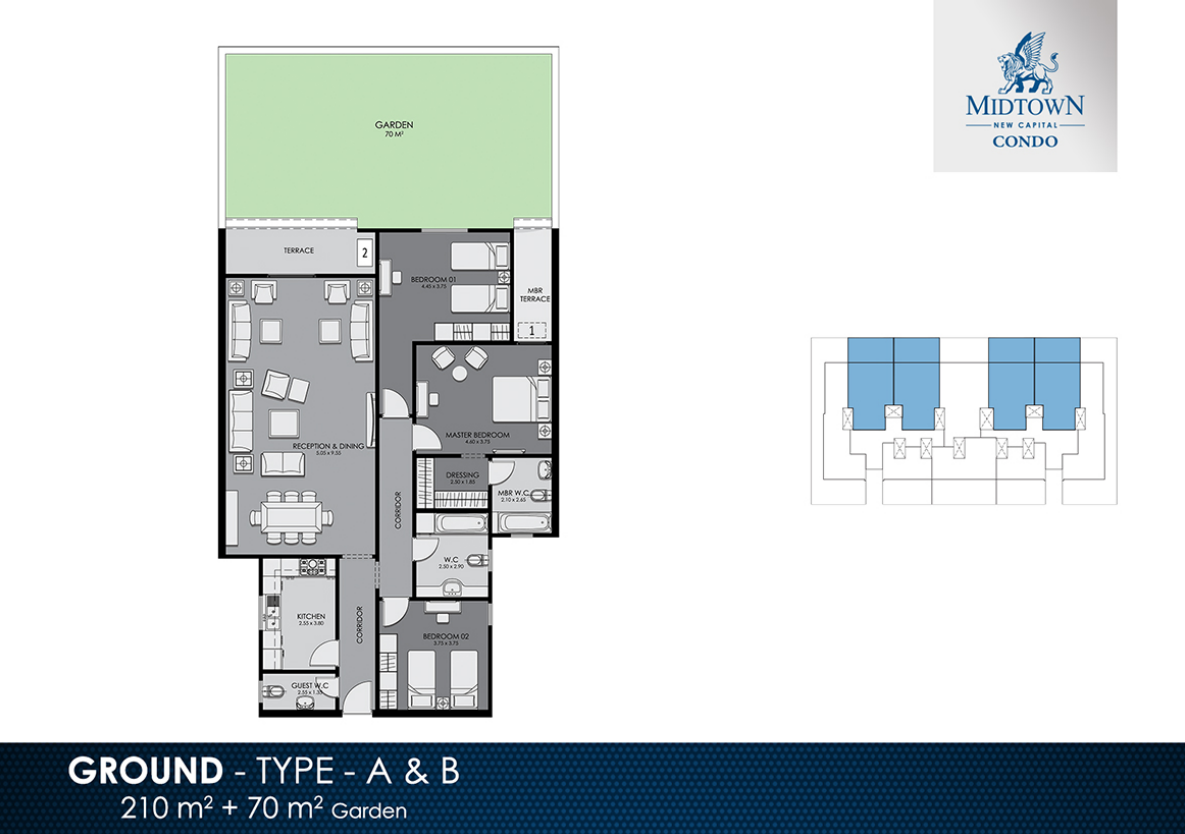 Floor plan for apartment at Midtown condo