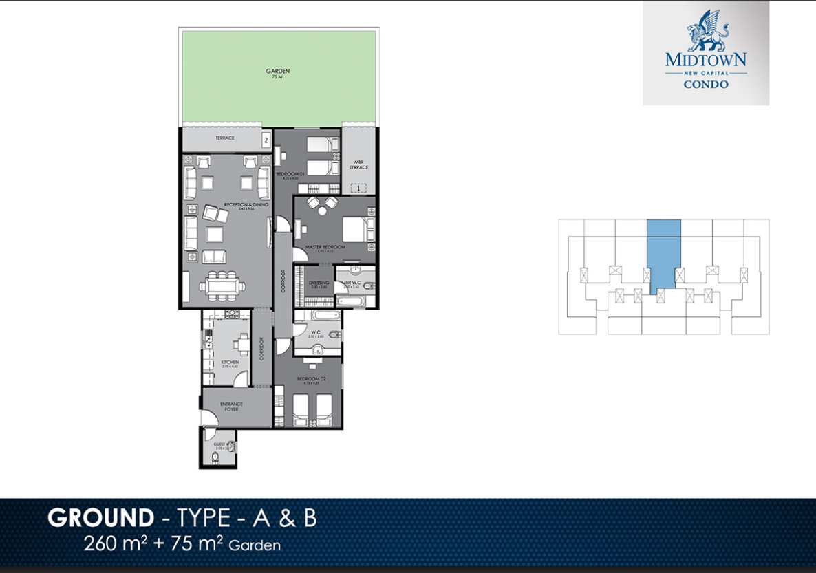Floor plan for apartment at Midtown condo