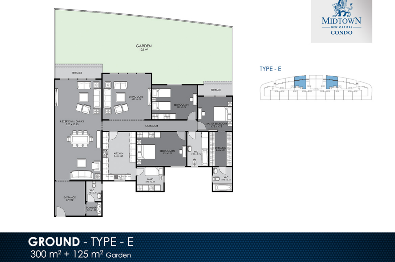 Floor plan for apartment at Midtown condo