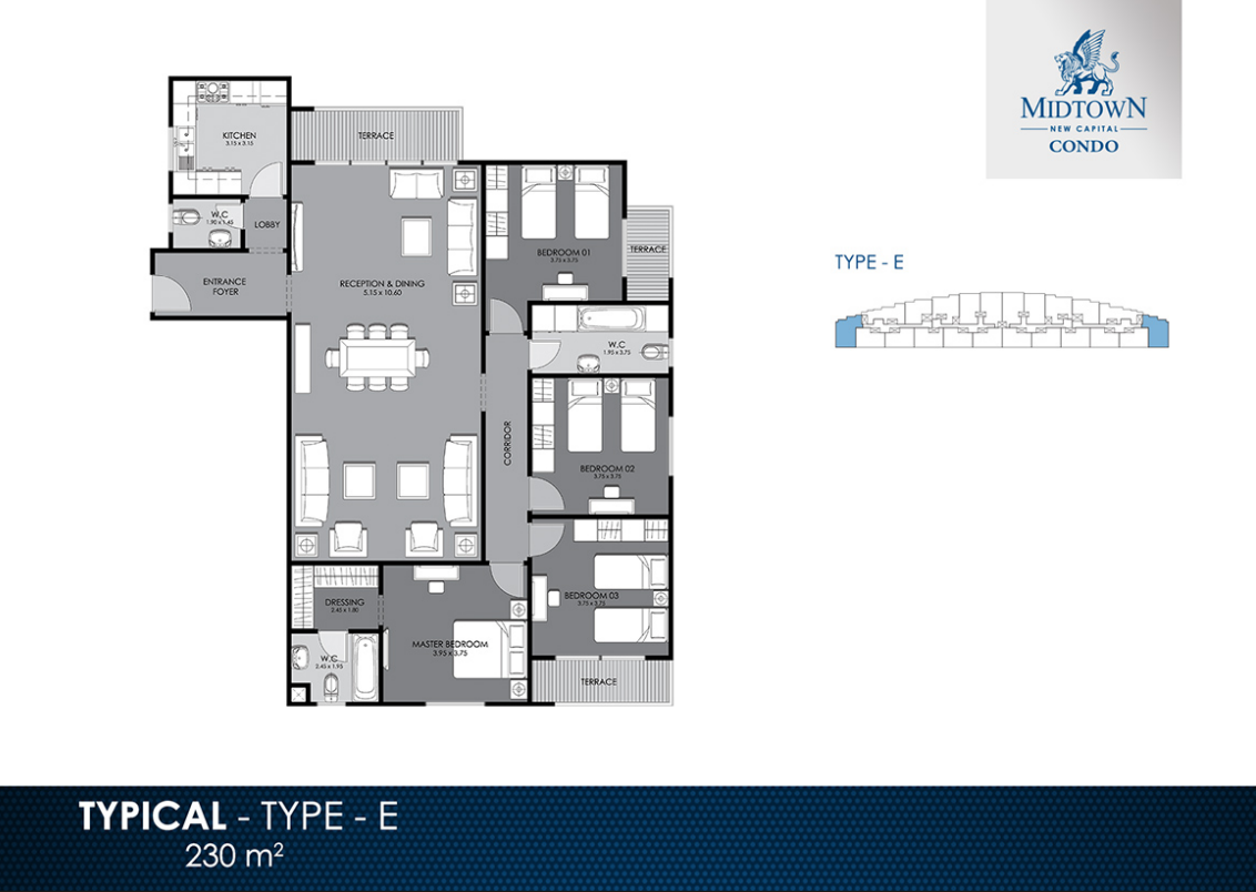 Floor plan for apartment at Midtown condo