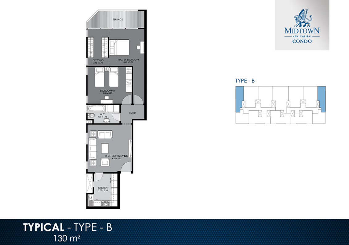 Floor plan for apartment at Midtown condo
