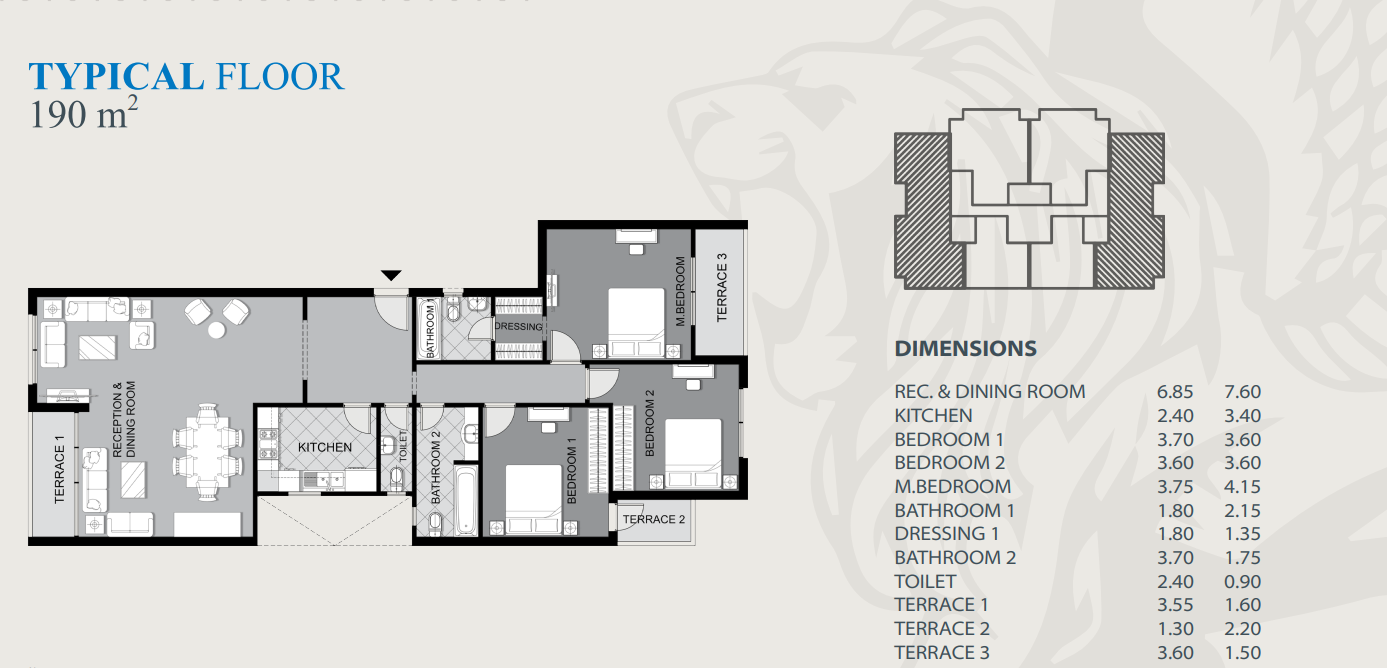 Floor plan for apartment at Midtown Sky