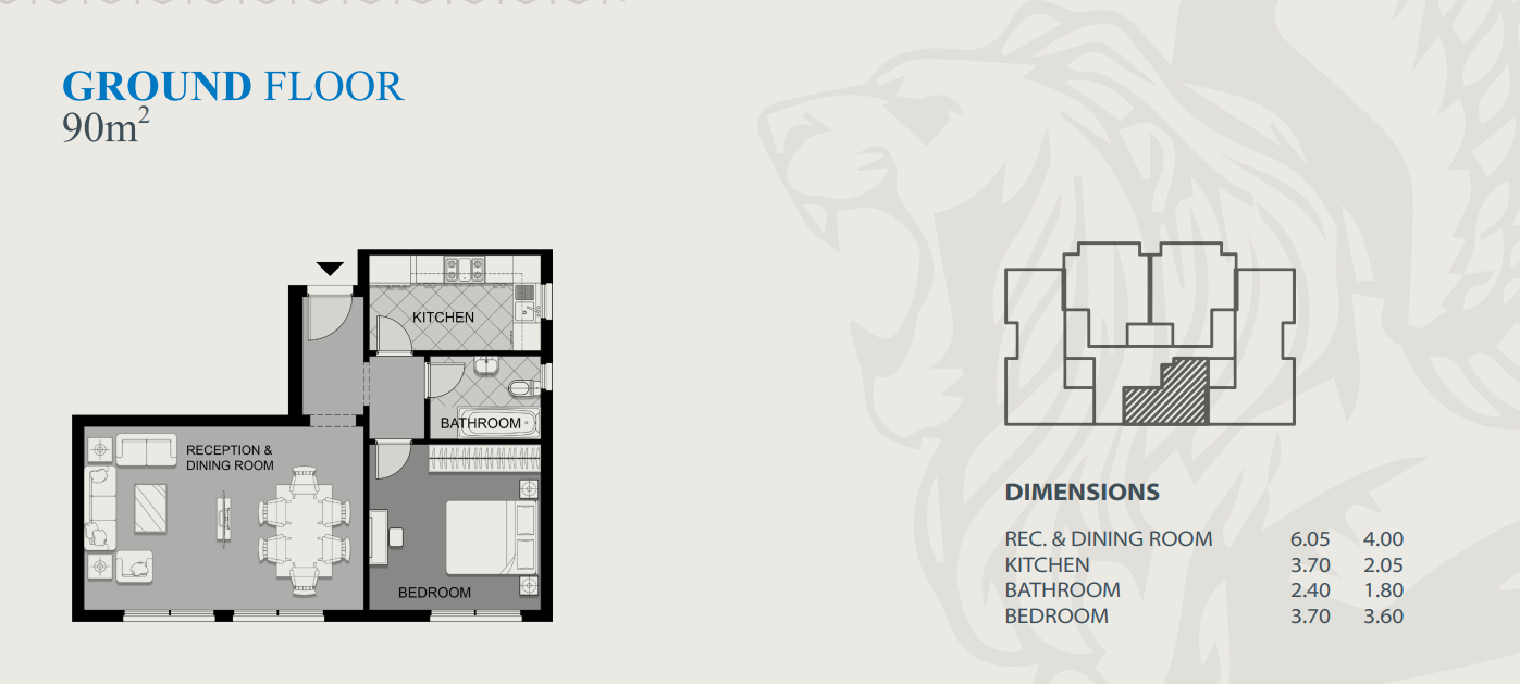 Floor plan for apartment at Midtown Sky