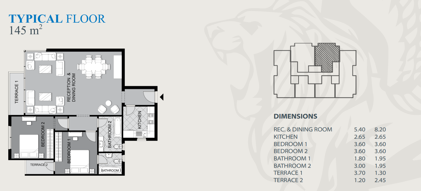 Floor plan for apartment at Midtown Sky