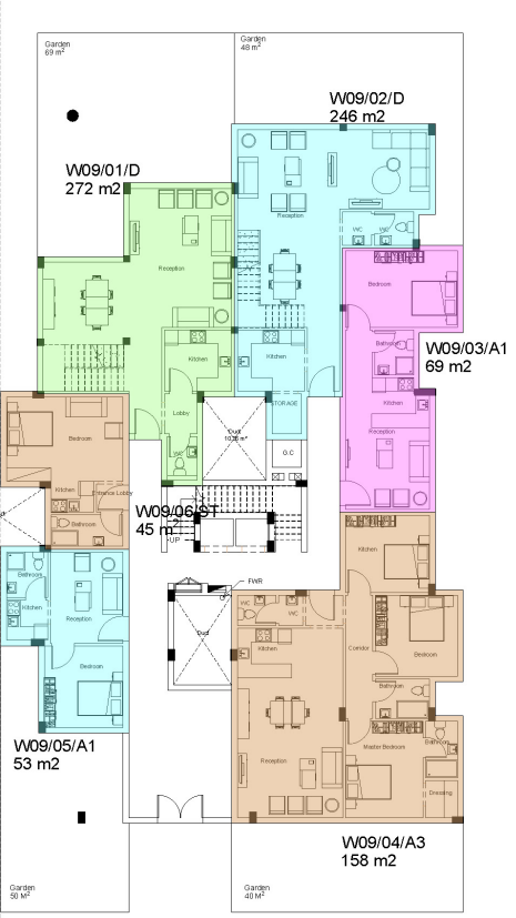 Floor plan for apartment at White Residence