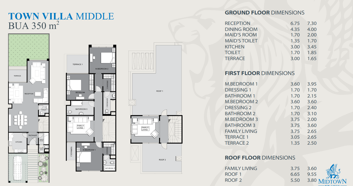Floor plan for townhouse at Midtown Sky