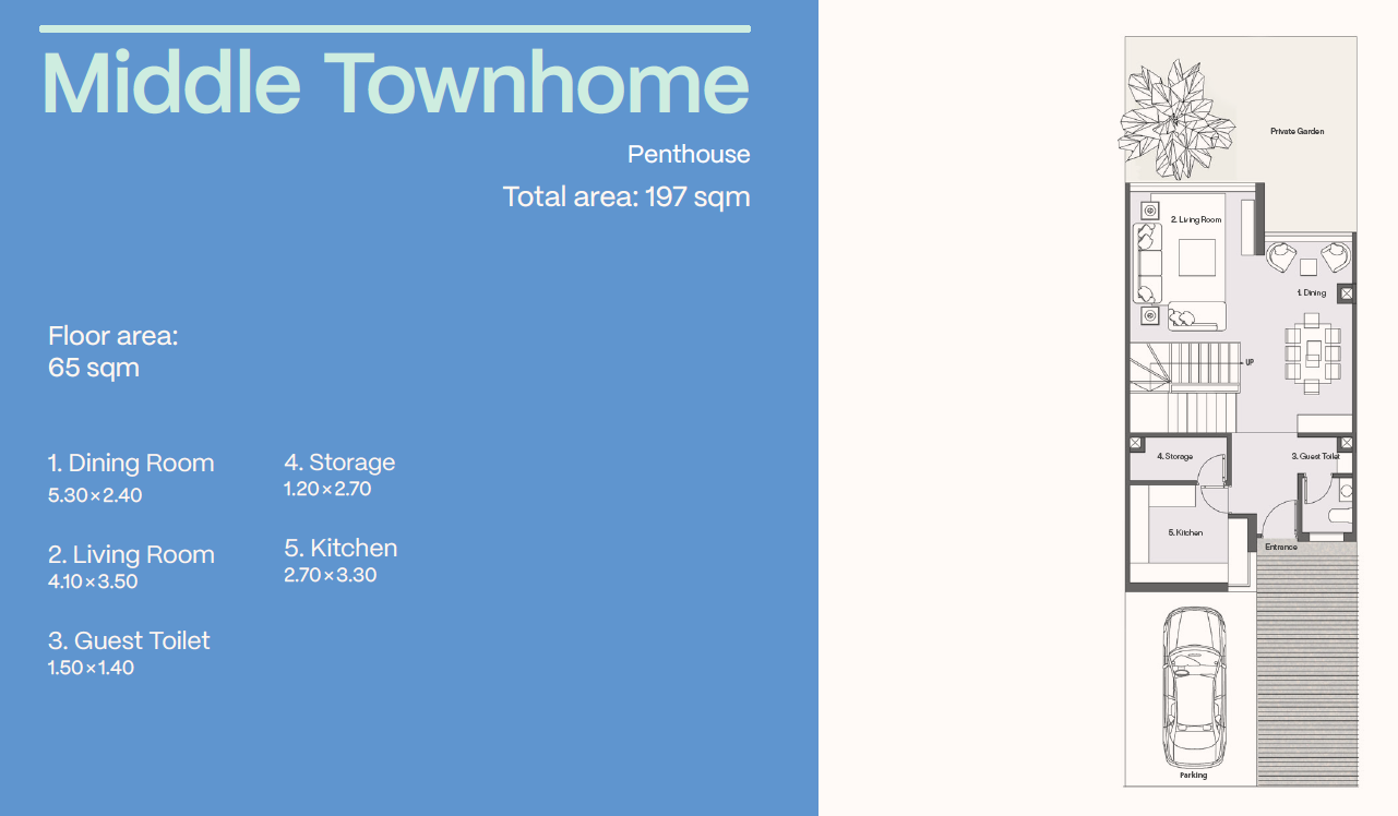 Floor plan for townhouse at Al Burouj