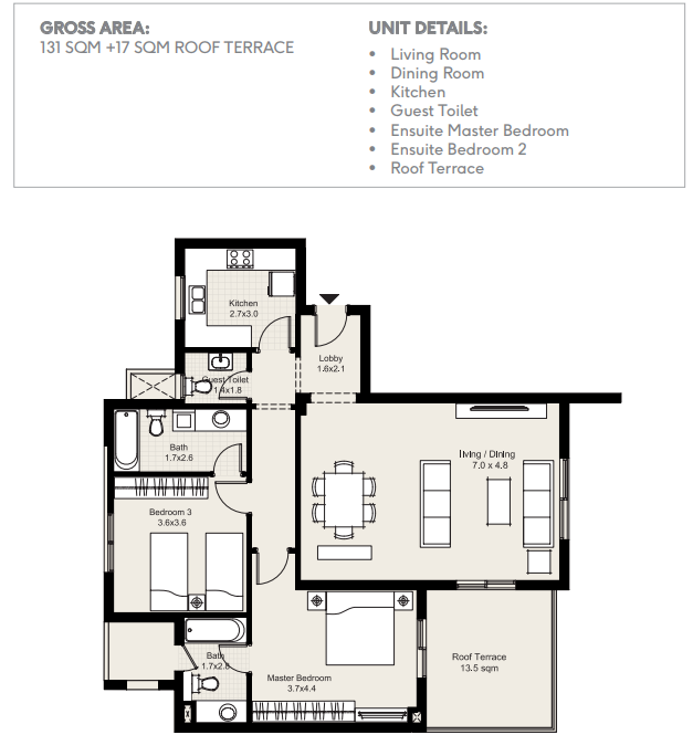 Floor plan for apartment at Plateau District 5