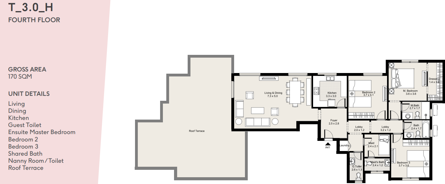 Floor plan for penthouse at D Parks New Cairo