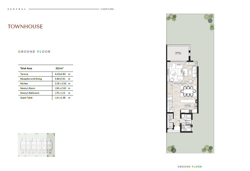 Floor plan for townhouse at Hyde Park Central