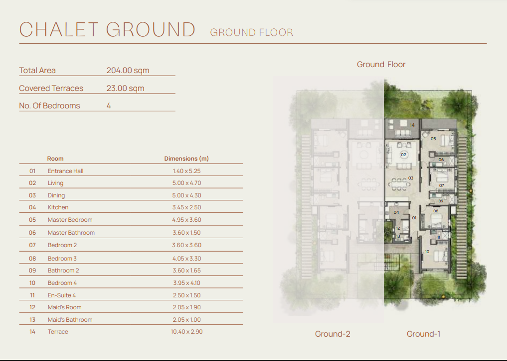 Floor plan for chalet at Silversands