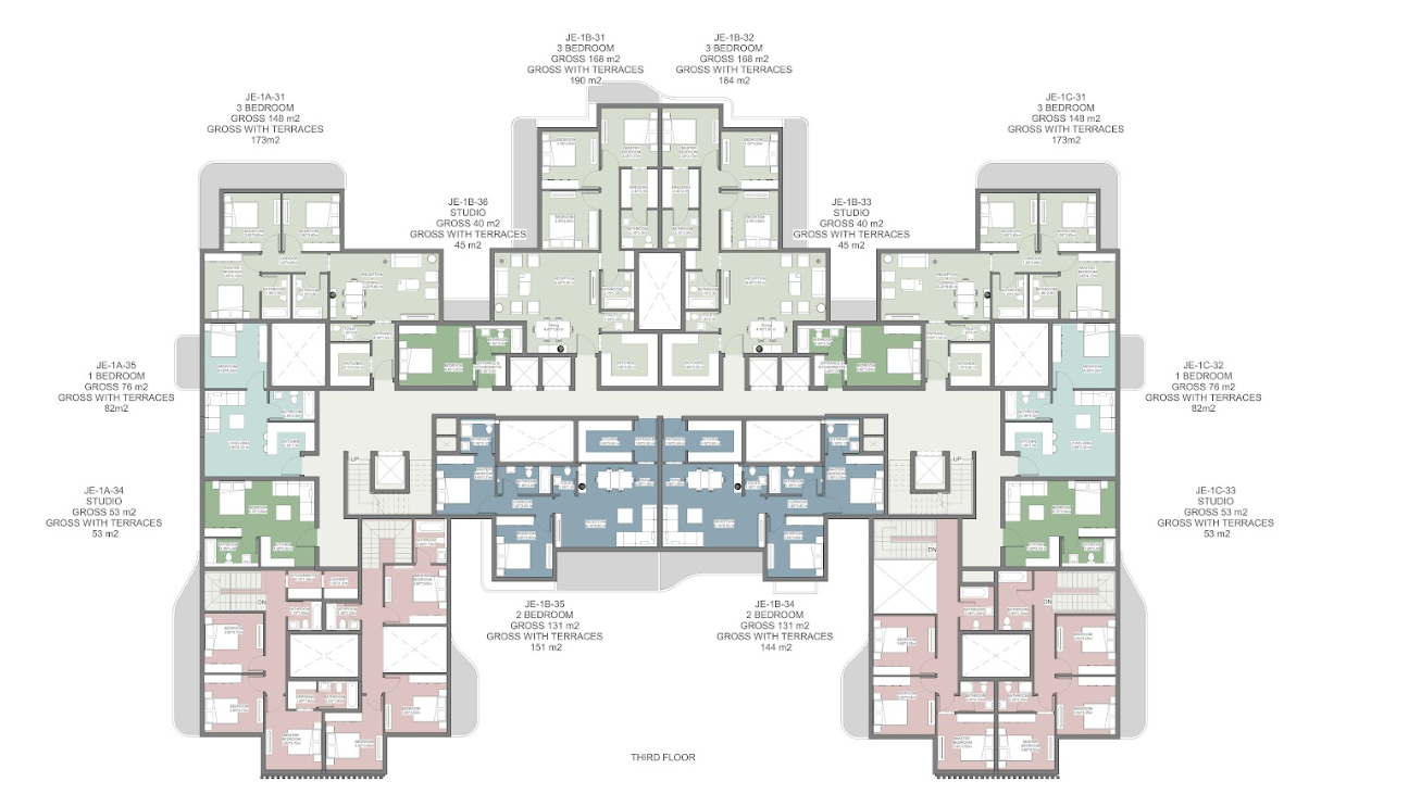 Floor plan for penthouse at J East