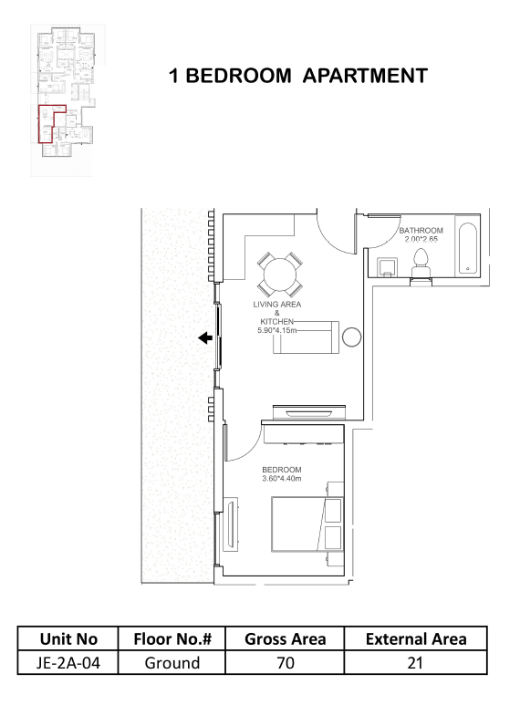 Floor plan for apartment at J East