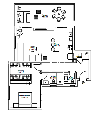 Floor plan for apartment at DISTRICT 5