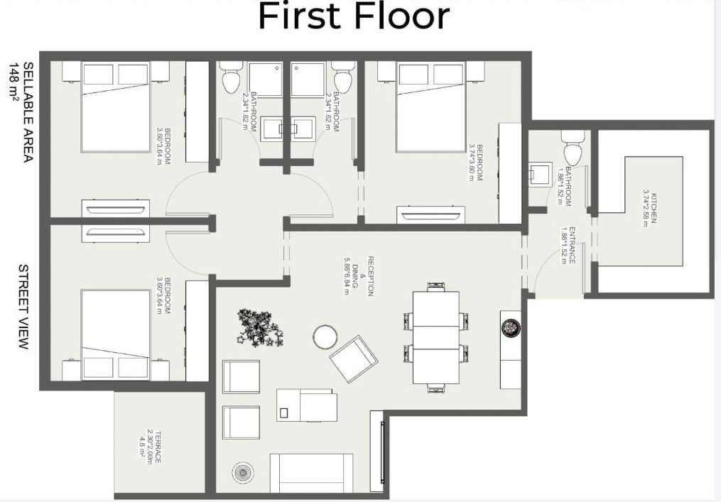 Floor plan for apartment at Lumia Residence- New Capital