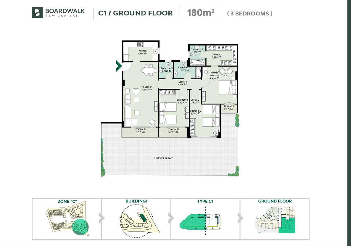 Floor plan for apartment at Boardwalk