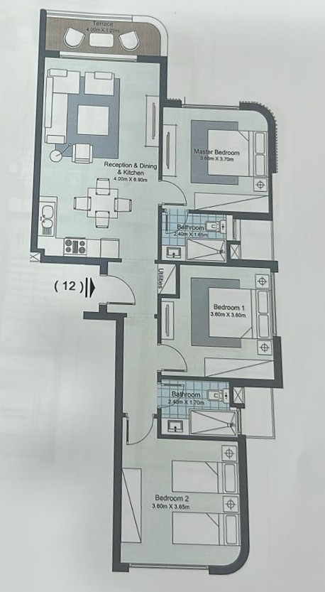 Floor plan for chalet at Koun