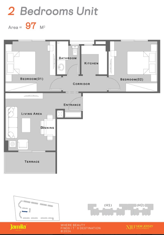 Floor plan for chalet at Jamila