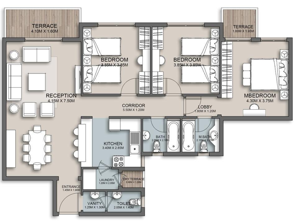 Floor plan for apartment at The Loft