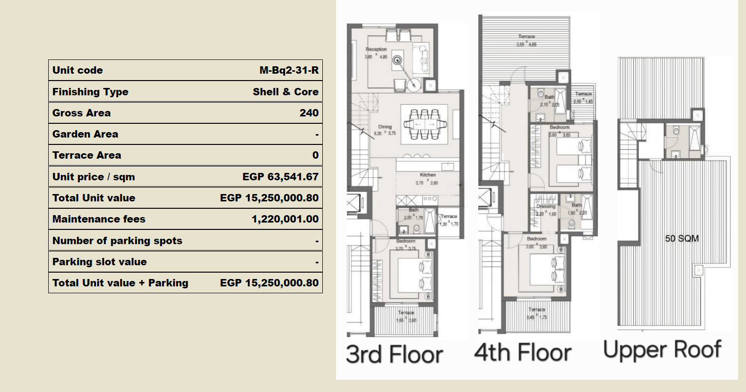 Floor plan for duplex at Maliv