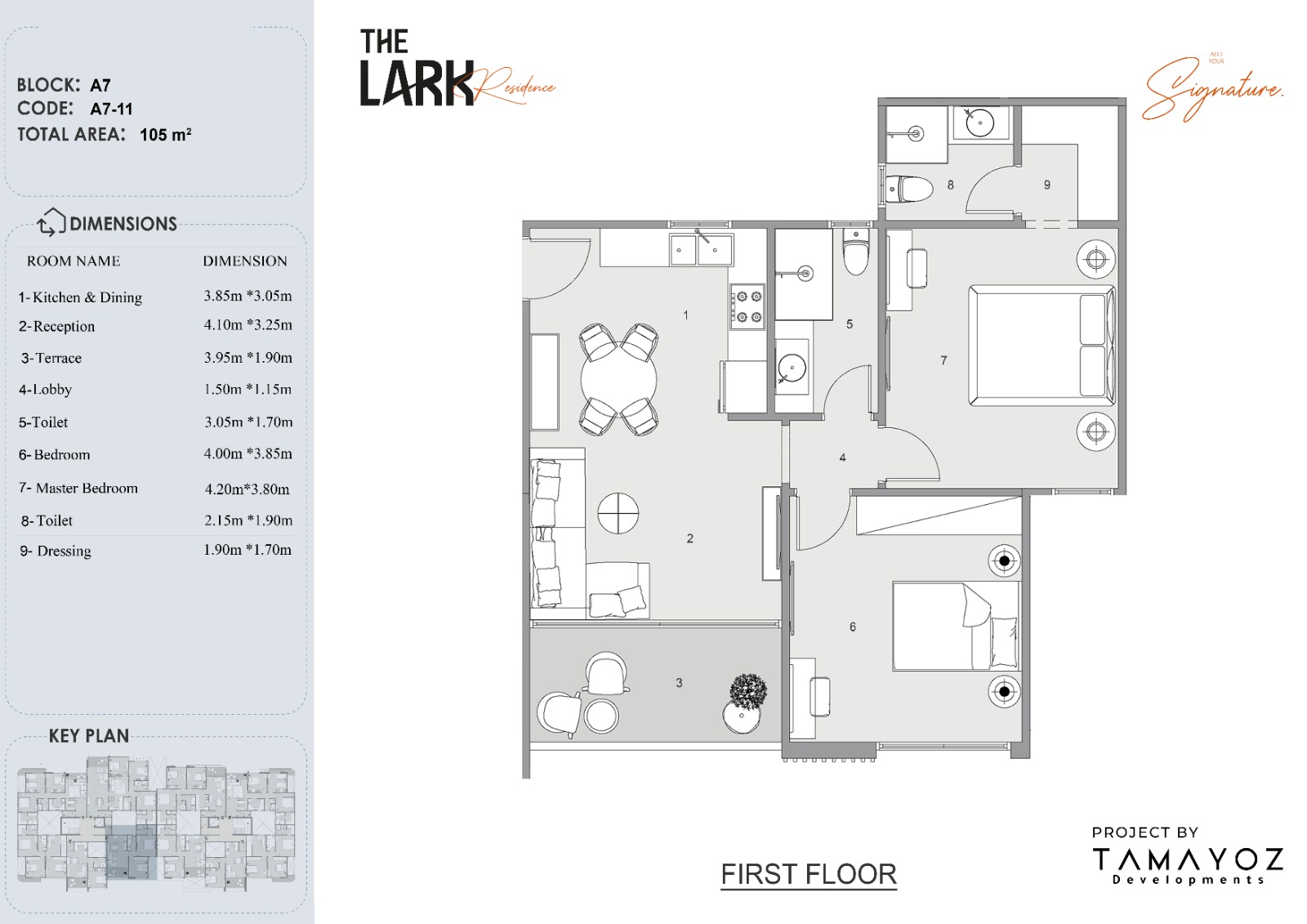 Floor plan for apartment at The Lark Residence