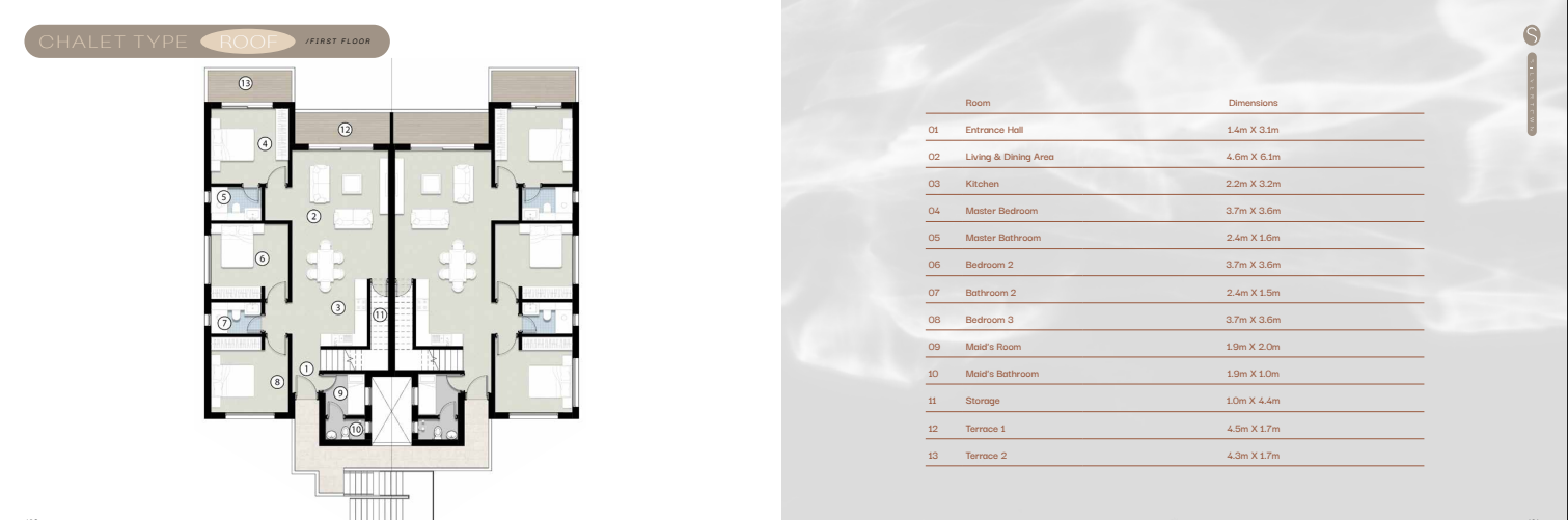 Floor plan for chalet at Silvertown Silversands